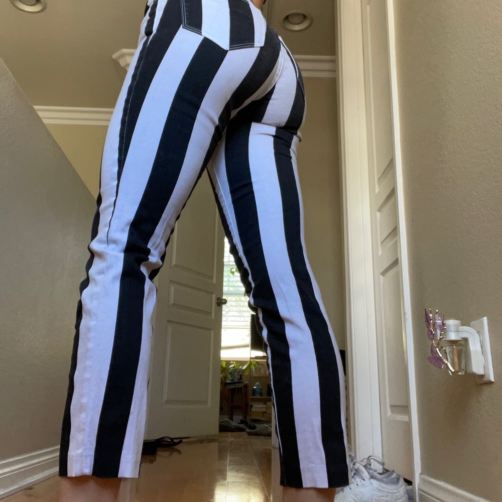 Striped ASOS high waisted pants